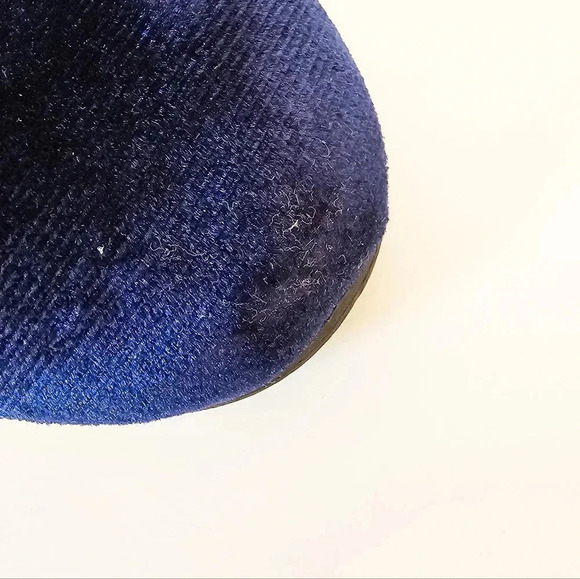 Steve Madden Size 7 Edit Ankle booties velvet royal blue sapphire chunky Heel - Picture 7 of 10